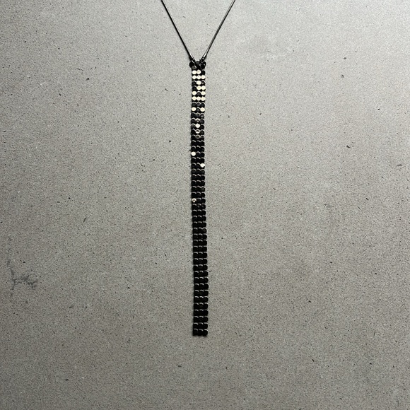 GIVENCHY set -Vintage gunmetal bracelet & deep drop necklace jewelry metal clasp - Picture 6 of 9